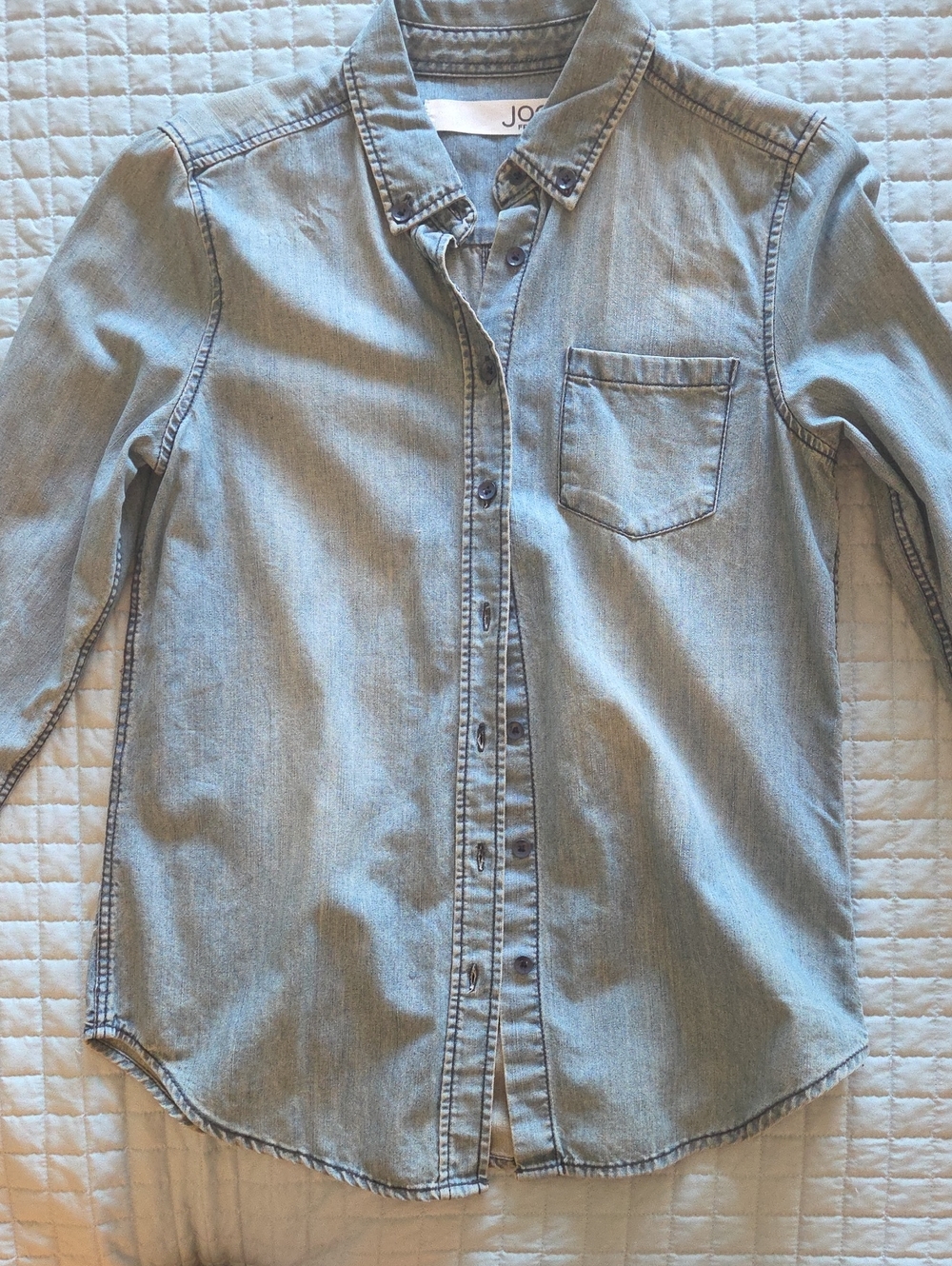 Joe Fresh Light Denim Button-Down Shirt - Light Blue